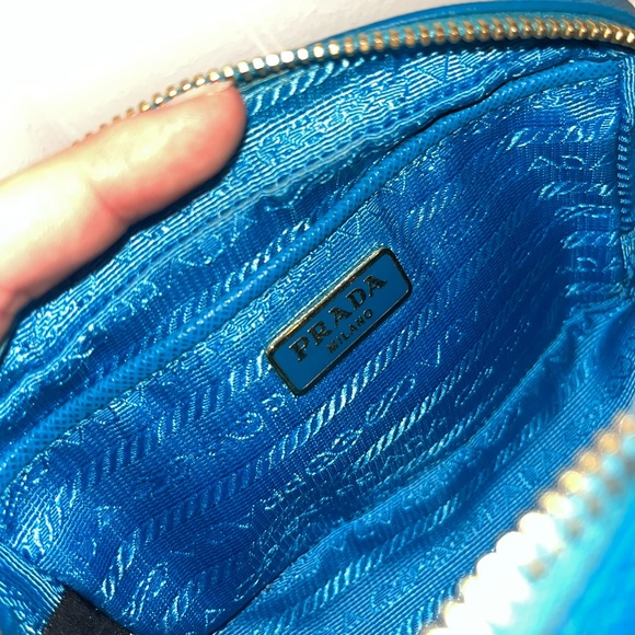 Cerulean / Turquoise blue PRADA mini crossbody - Picture 9 of 13